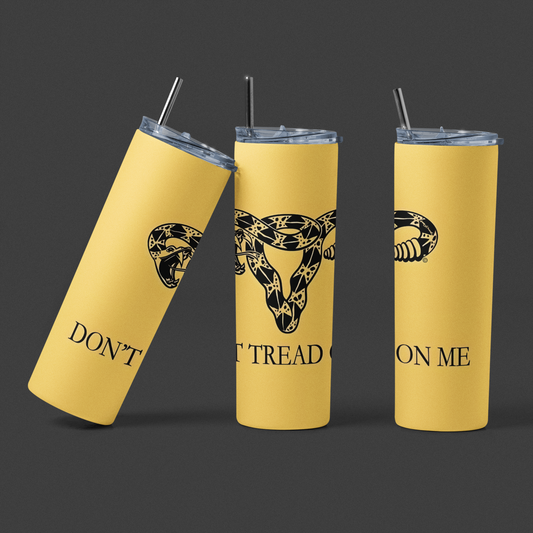 Don't Tread on Women - 20 oz Insulated Stainless Steel Tumbler with Plastic Leak Resistant Lid and Metal Straw with Straw Cleaning Brush included