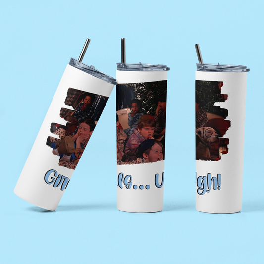 Girls Ugh - Vaso aislado de acero inoxidable de 20 oz con tapa de plástico resistente a fugas y pajita de metal con cepillo de limpieza para pajitas incluido