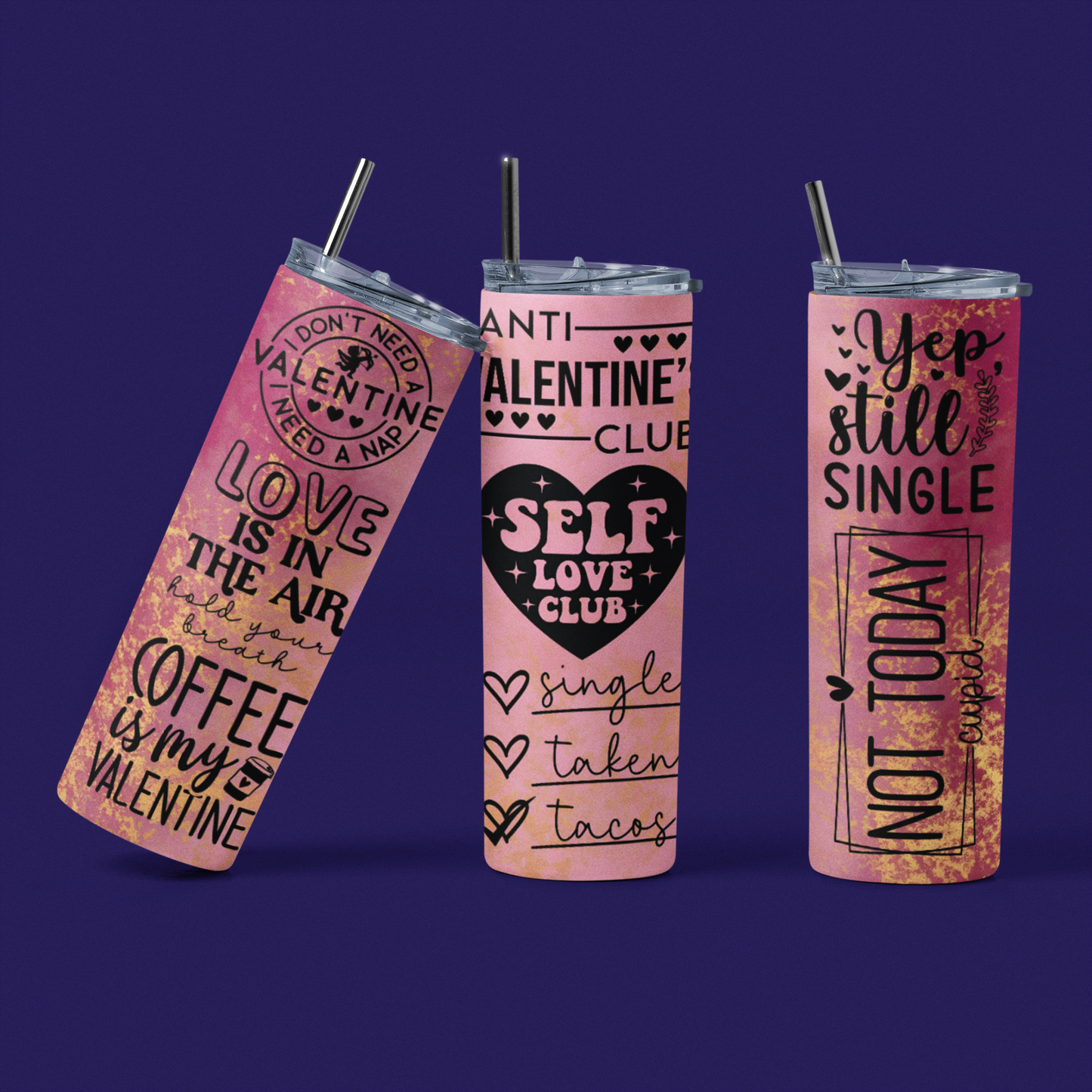 Self Love Club - Vaso aislado de acero inoxidable de 20 oz con tapa de plástico resistente a fugas y pajita de metal con cepillo de limpieza para pajitas incluido