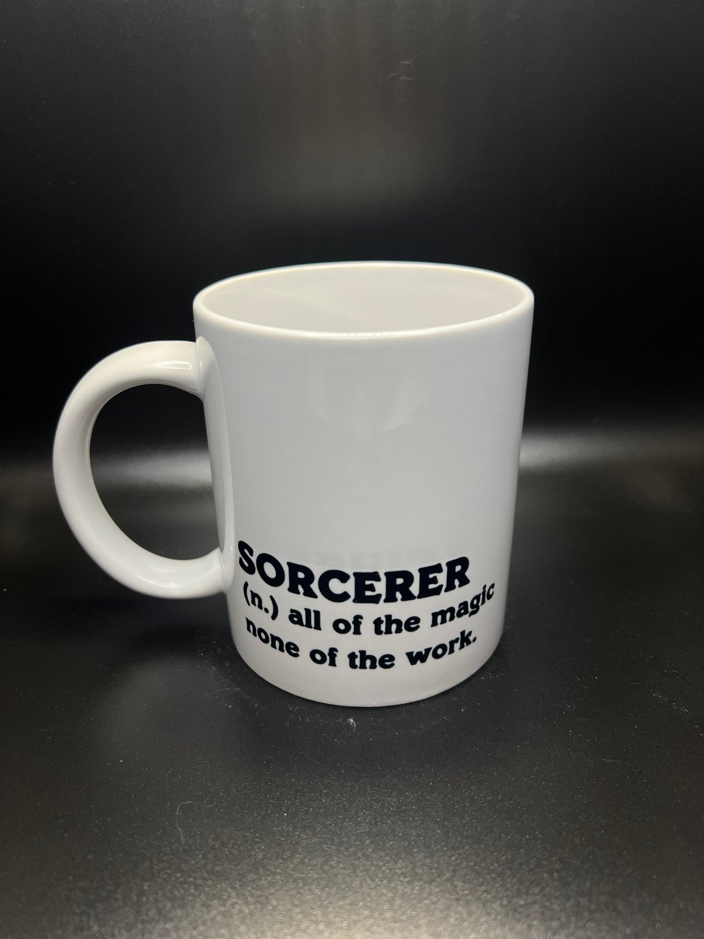 Sorcerer - 15 oz Ceramic Mug Enamel Coated with handle. design printed on both sides