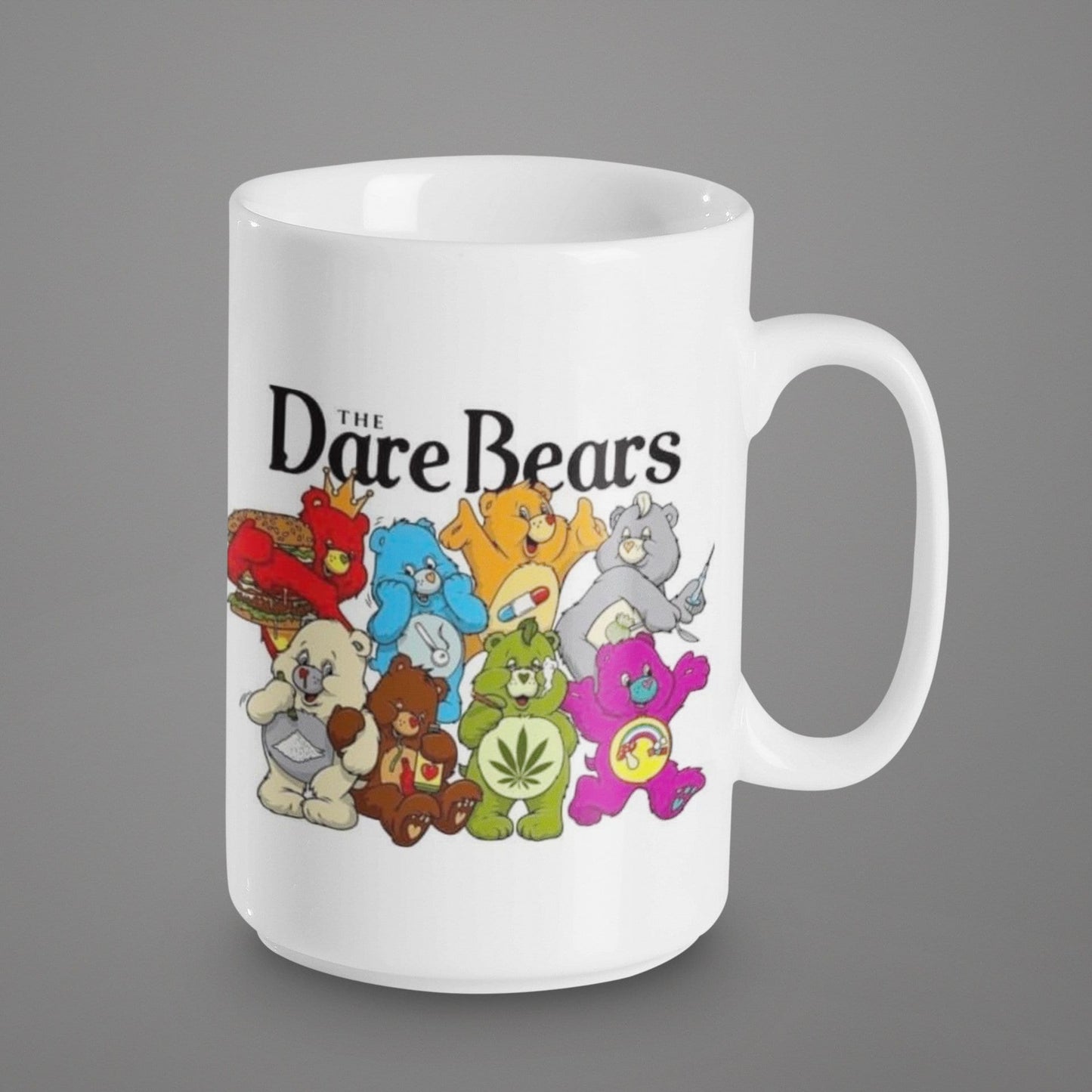 Dare Bears - Taza de cerámica de 15 oz recubierta de esmalte con asa. diseño impreso en ambos lados