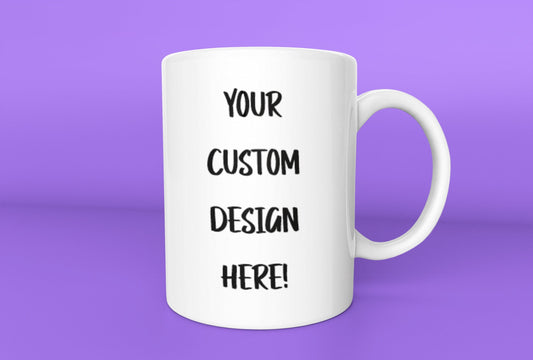 Taza de cerámica personalizada de 15 oz - ¡TÚ ELIGES el diseño! - Taza de cerámica de 15 oz recubierta de esmalte con asa. diseño impreso en ambos lados