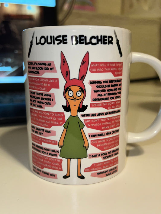 Louise Quotes - 15 oz Ceramic Mug Enamel Coated with handle. design printed on both sides